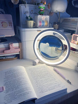 3D Moving Sand Landscape Table Lamp with Built in Battery and Adjustable LED Lighting for Home Decor
