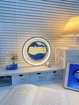 3D Moving Sand Landscape Table Lamp with Built in Battery and Adjustable LED Lighting for Home Decor