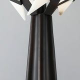 Modern LED Standing Lamp with Natural Alabaster Shade and Sleek Black Metal Body