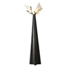 Modern LED Standing Lamp with Natural Alabaster Shade and Sleek Black Metal Body