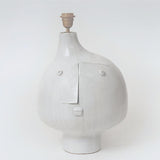 Modern Artistic Resin Table Lamp with White Fabric Shade Handcrafted Blue and White Desk Lighting