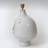 Modern Artistic Resin Table Lamp with White Fabric Shade Handcrafted Blue and White Desk Lighting