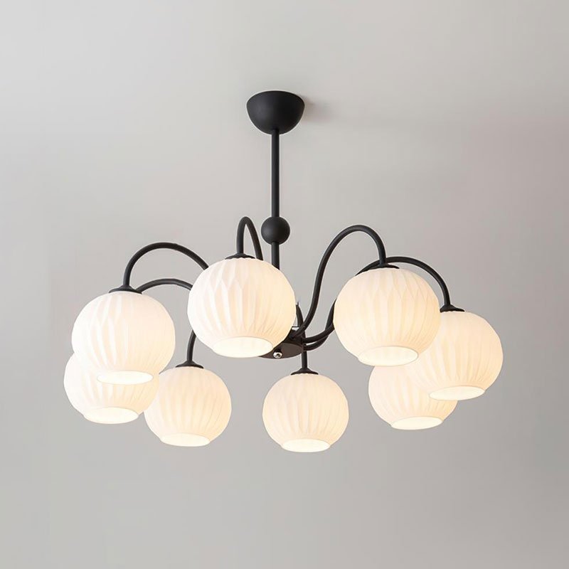 modern-ribbed-glass-globe-chandelier-metal-frame-pendant-light-for-living-room-and-dining-space