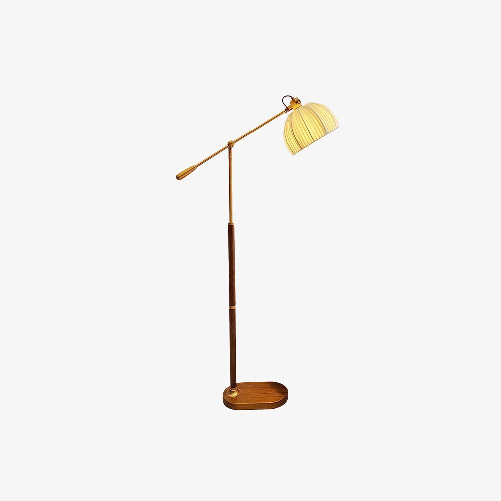 vintage-pleated-fabric-standing-lamp-with-polished-wood-base-for-living-room