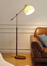 vintage-pleated-fabric-standing-lamp-with-polished-wood-base-for-living-room