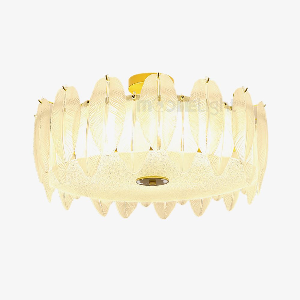 modern-retro-feather-style-gold-ceiling-chandelier-with-frosted-white-glass-globes