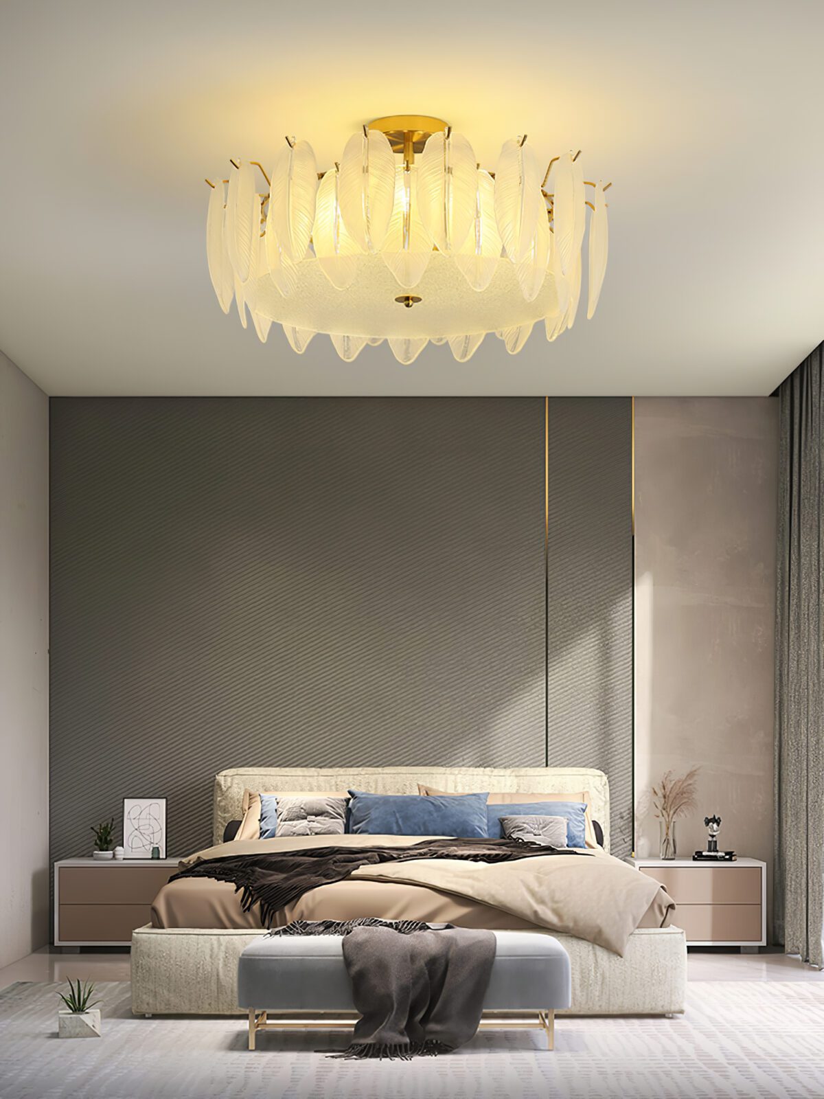 modern-retro-feather-style-gold-ceiling-chandelier-with-frosted-white-glass-globes
