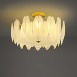 modern-retro-feather-style-gold-ceiling-chandelier-with-frosted-white-glass-globes