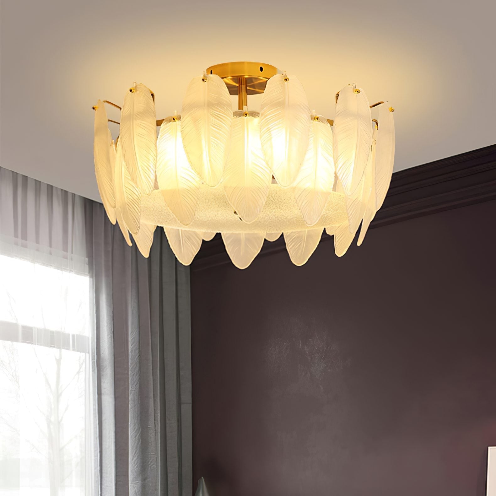 modern-retro-feather-style-gold-ceiling-chandelier-with-frosted-white-glass-globes
