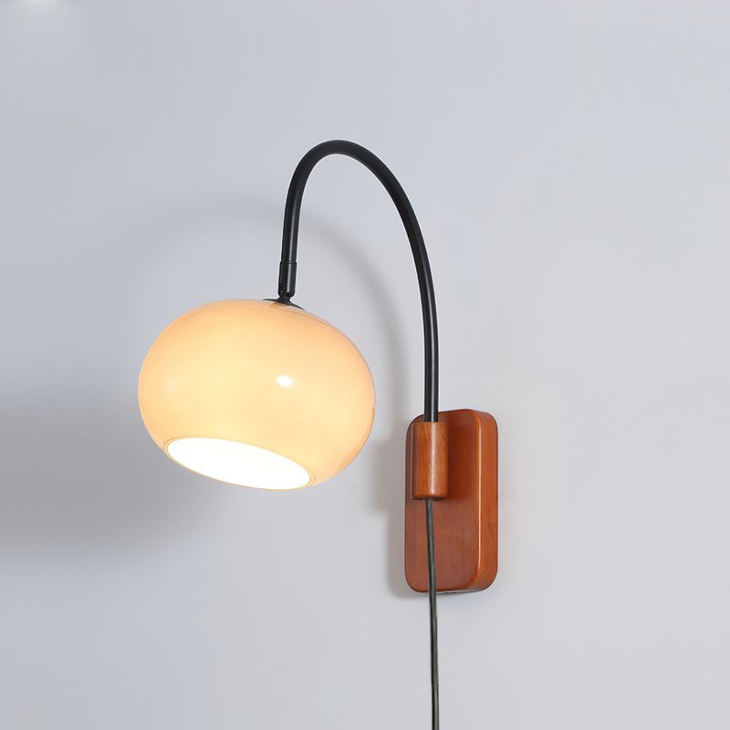 vintage-retro-glass-plug-in-wall-lamp-with-walnut-wood-base-for-interior-home-lighting