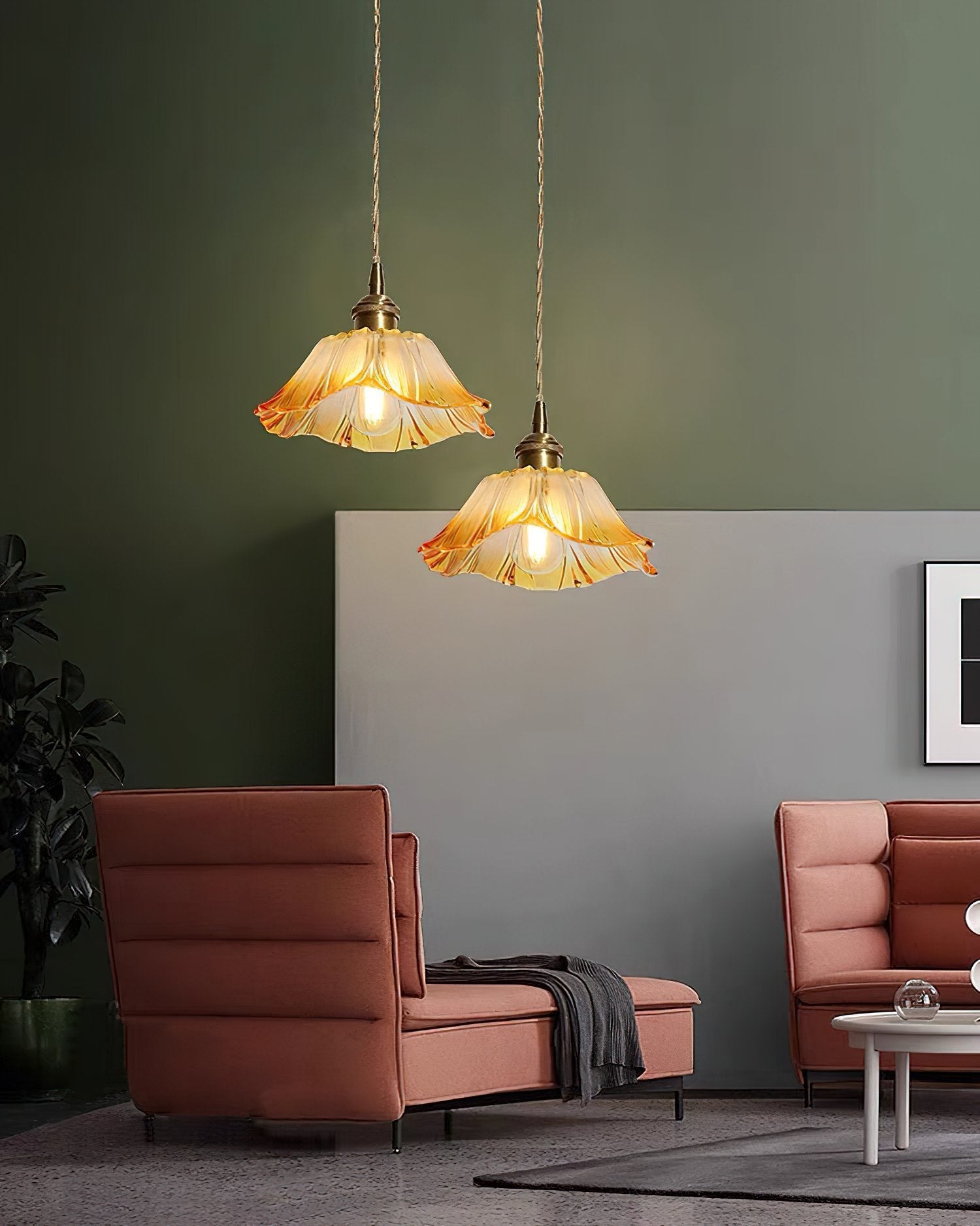 vintage-lotus-style-glass-pendant-lamp-with-copper-accents-for-dining-room