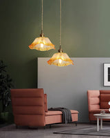 vintage-lotus-style-glass-pendant-lamp-with-copper-accents-for-dining-room
