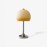 Vintage Chrome Mushroom Glass Table Lamp Retro Bedside Accent Lighting for Modern Interiors