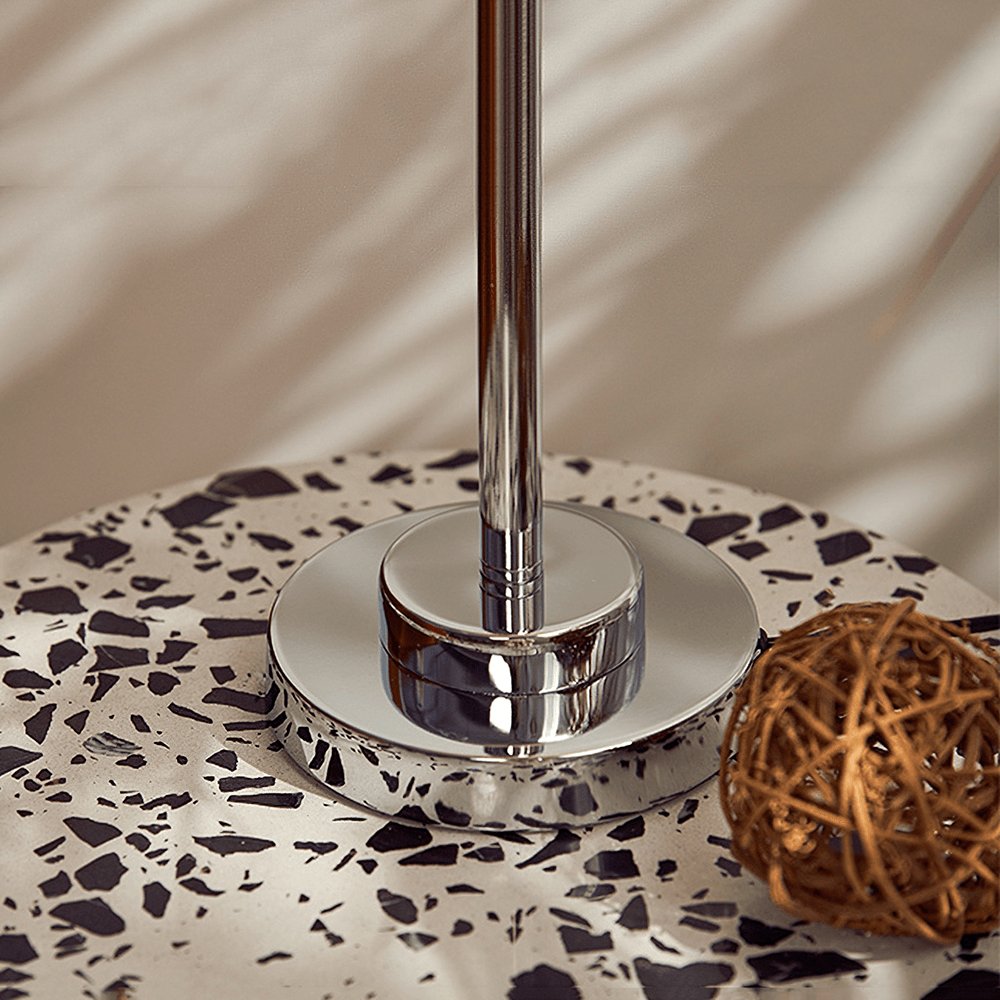 Vintage Chrome Mushroom Glass Table Lamp Retro Bedside Accent Lighting for Modern Interiors