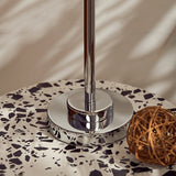 Vintage Chrome Mushroom Glass Table Lamp Retro Bedside Accent Lighting for Modern Interiors