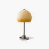 Vintage Chrome Mushroom Glass Table Lamp Retro Bedside Accent Lighting for Modern Interiors