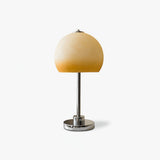 Vintage Chrome Mushroom Glass Table Lamp Retro Bedside Accent Lighting for Modern Interiors