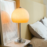 Vintage Chrome Mushroom Glass Table Lamp Retro Bedside Accent Lighting for Modern Interiors