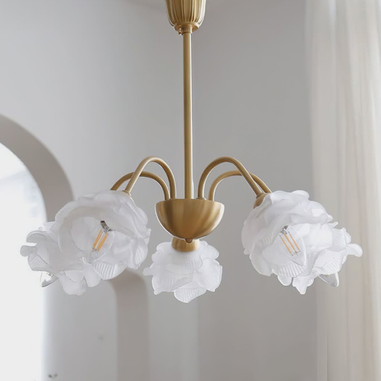 elegant-flower-petal-chandelier-vintage-glass-brass-hanging-light-fixture