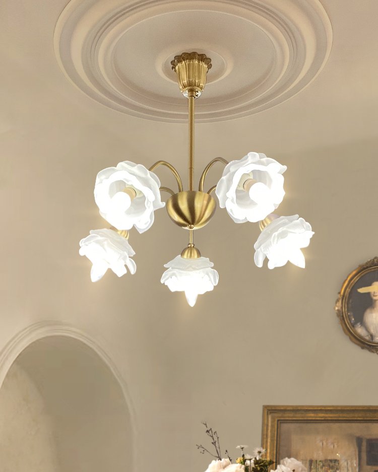 elegant-flower-petal-chandelier-vintage-glass-brass-hanging-light-fixture