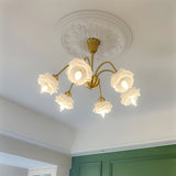 elegant-flower-petal-chandelier-vintage-glass-brass-hanging-light-fixture