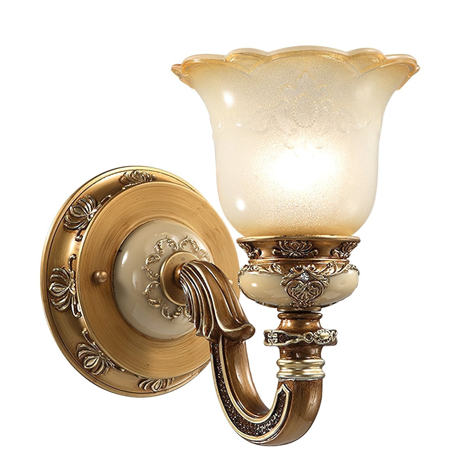 vintage-resin-wall-sconce-with-frosted-glass-shade-for-bedroom-and-hallway