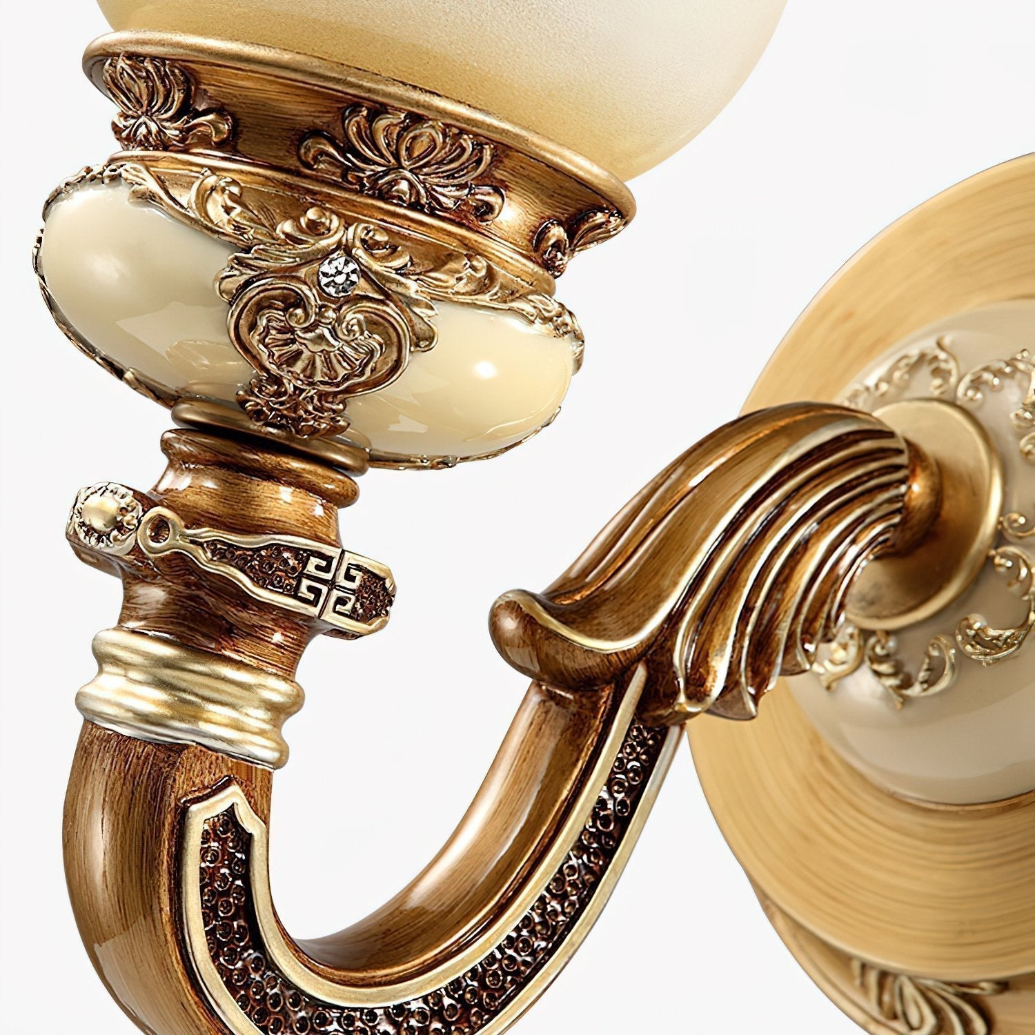vintage-resin-wall-sconce-with-frosted-glass-shade-for-bedroom-and-hallway