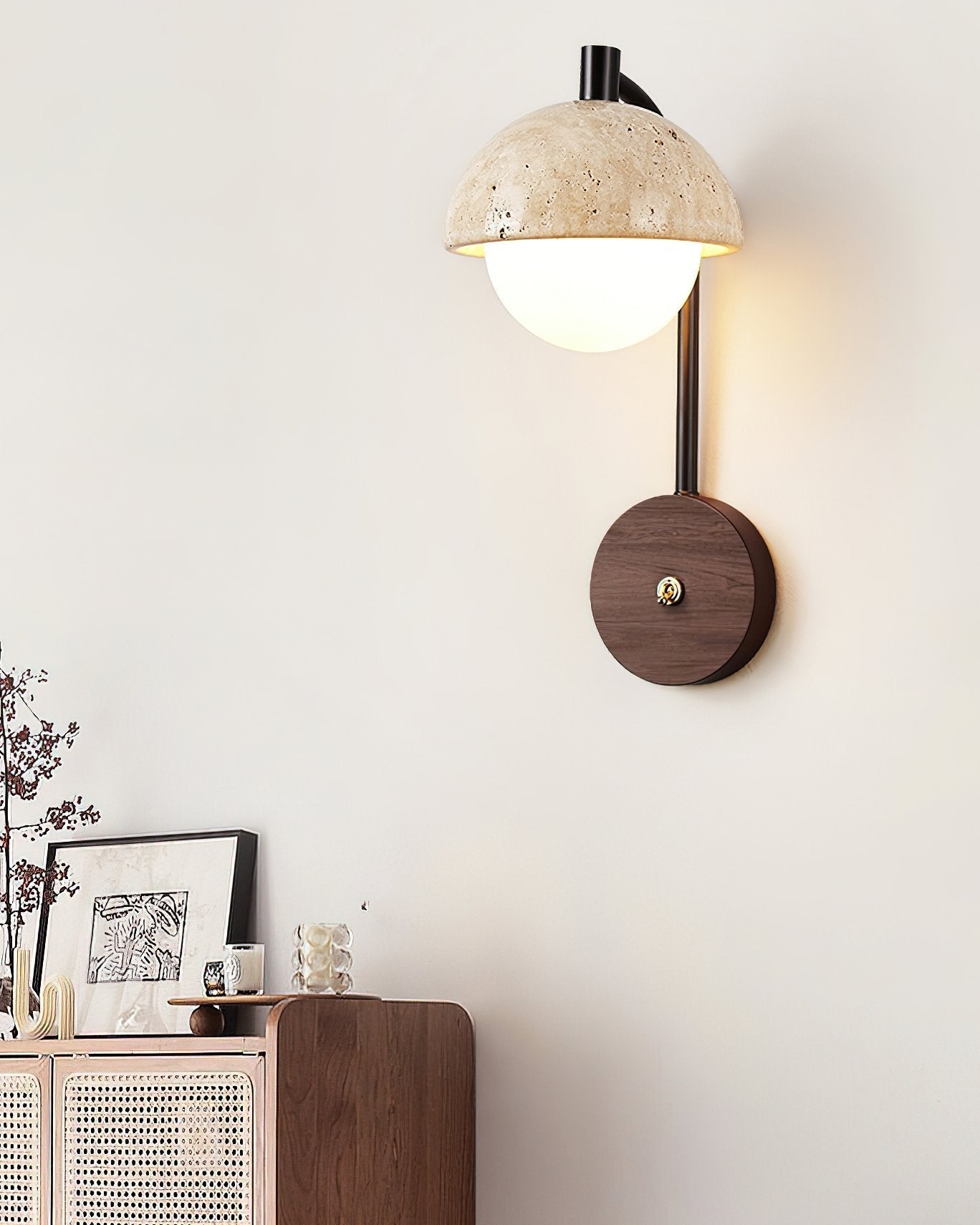 mid-century-retro-yellow-travertine-wall-sconce-lighting-with-wooden-base-and-metal-accents