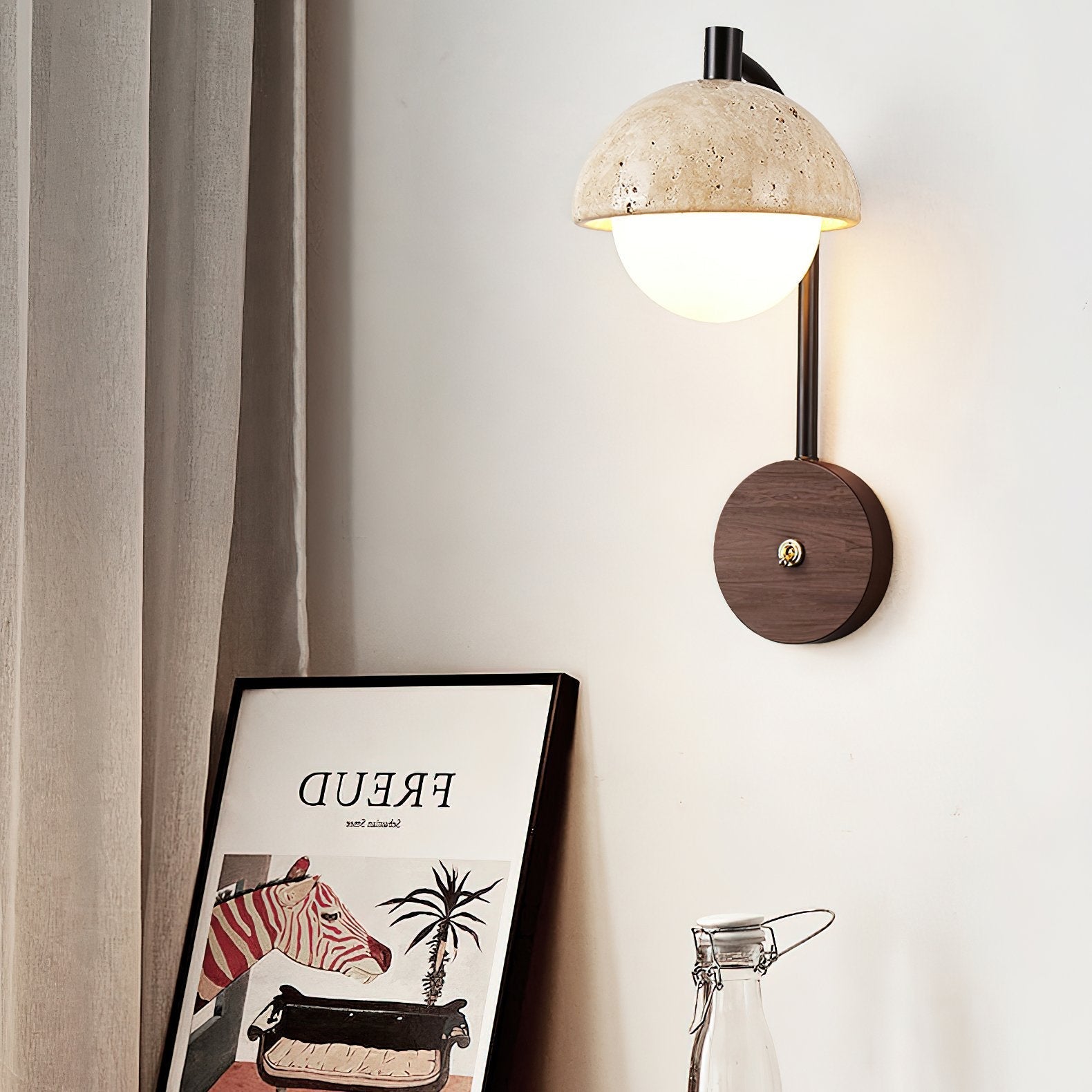 mid-century-retro-yellow-travertine-wall-sconce-lighting-with-wooden-base-and-metal-accents