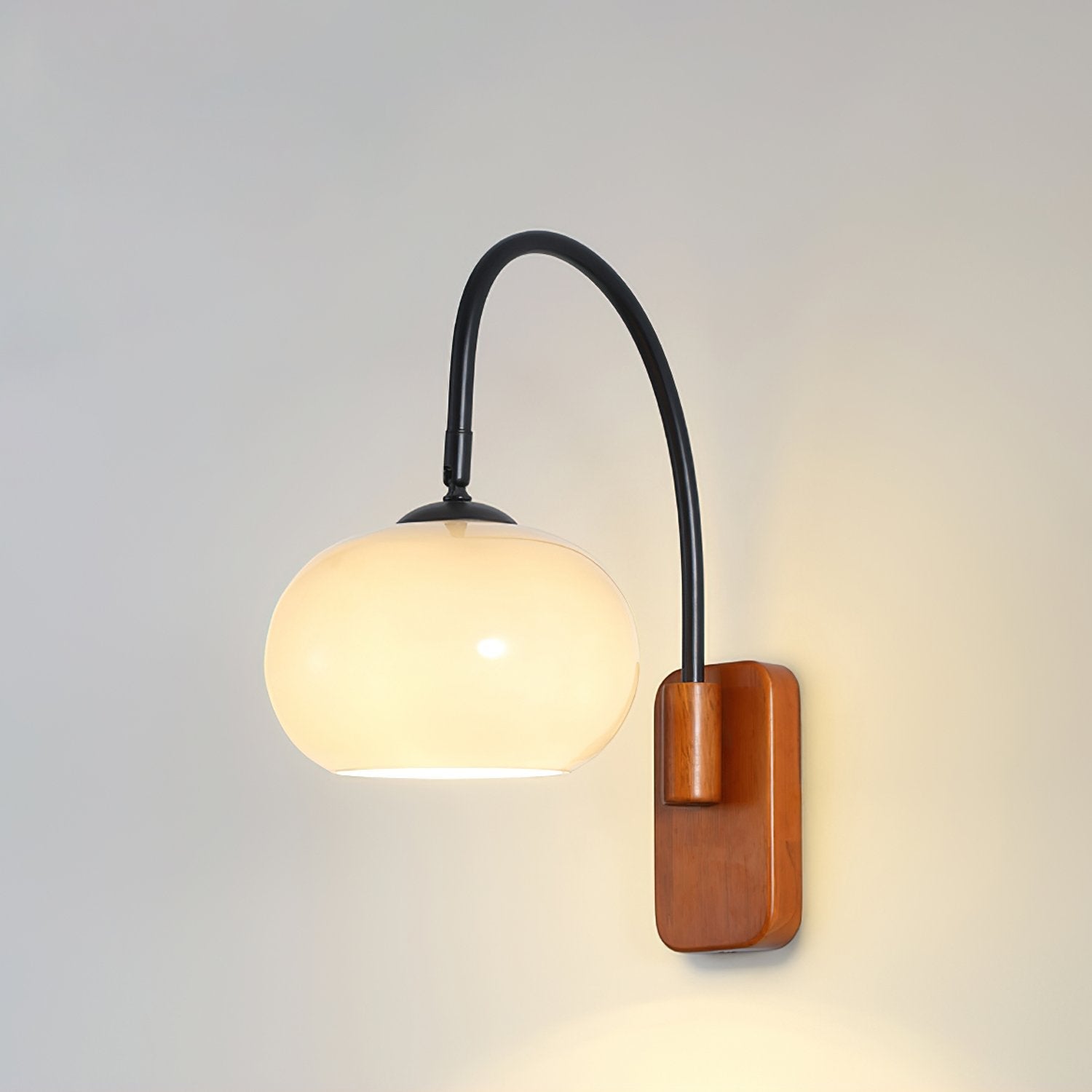 elegant-walnut-wood-wall-lamp-with-white-glass-globe-shade-for-indoor-lighting