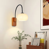 elegant-walnut-wood-wall-lamp-with-white-glass-globe-shade-for-indoor-lighting