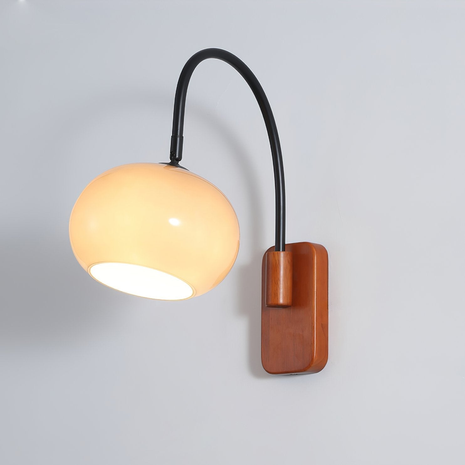 elegant-walnut-wood-wall-lamp-with-white-glass-globe-shade-for-indoor-lighting
