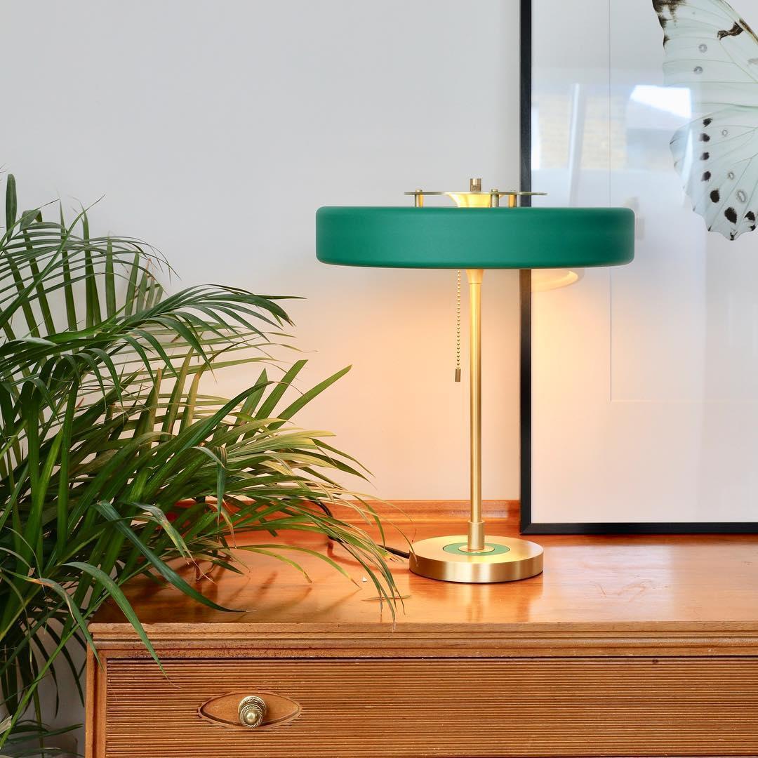 Mid Century Modern Spun Metal Table Lamp with Pull Chain and Opal Diffuser Accent