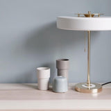 Mid Century Modern Spun Metal Table Lamp with Pull Chain and Opal Diffuser Accent