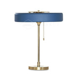 Mid Century Modern Spun Metal Table Lamp with Pull Chain and Opal Diffuser Accent