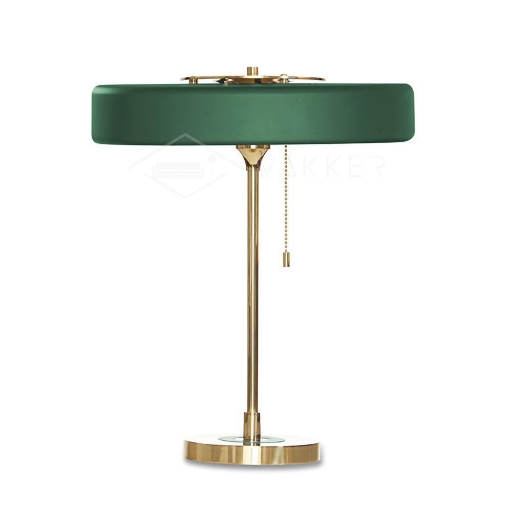 Mid Century Modern Spun Metal Table Lamp with Pull Chain and Opal Diffuser Accent
