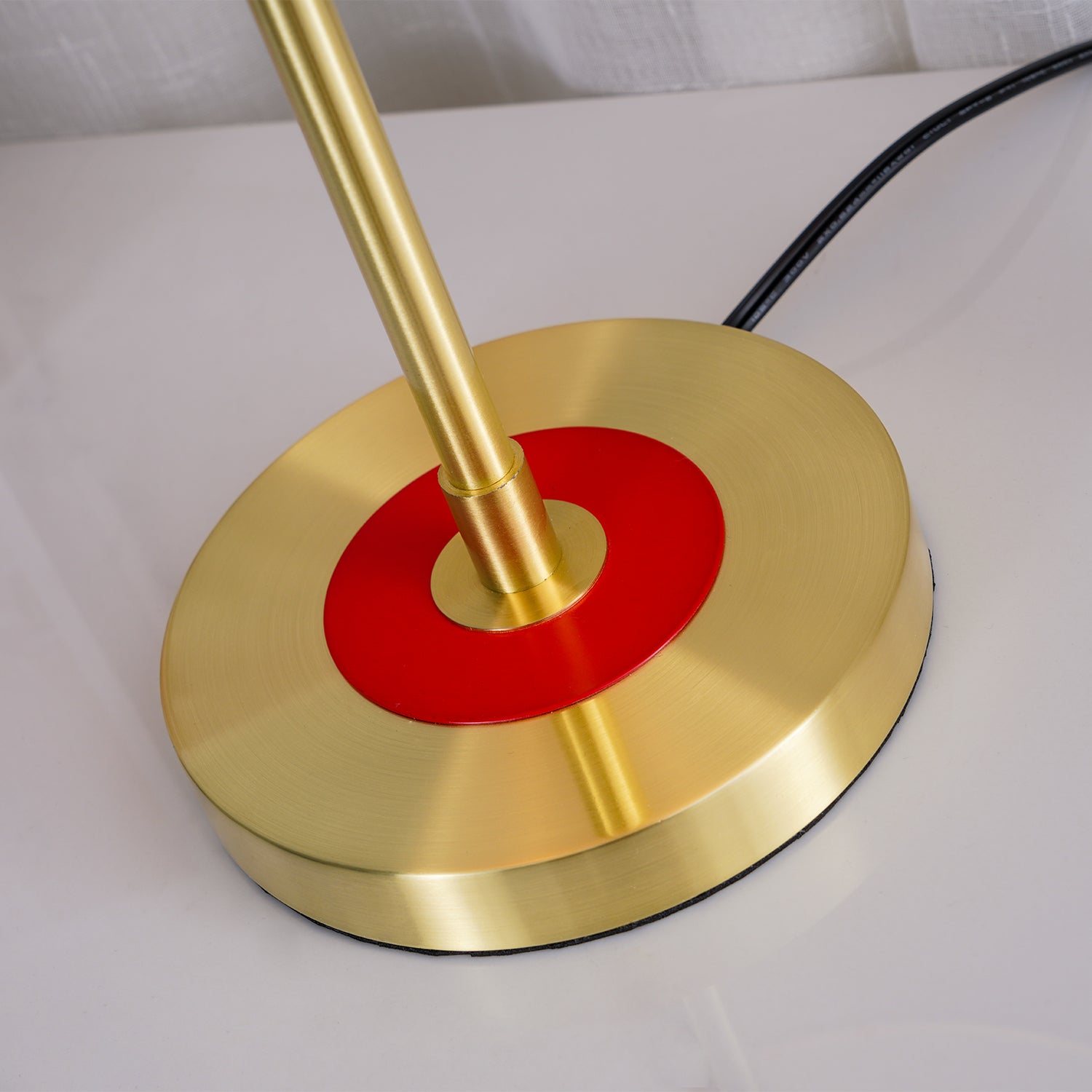 Mid Century Modern Spun Metal Table Lamp with Pull Chain and Opal Diffuser Accent