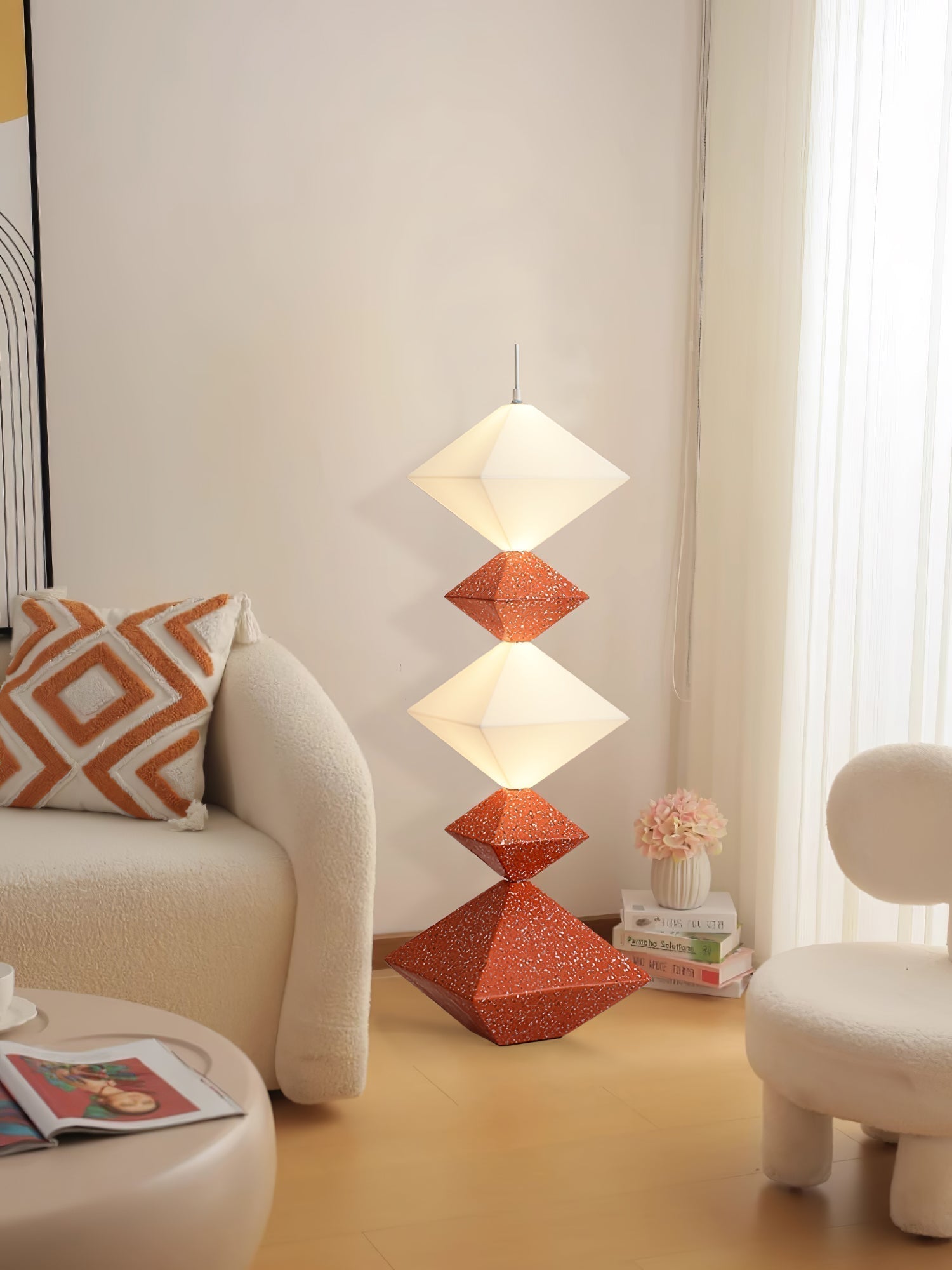 Modern Geometric Rhombus Cube LED Standing Floor Lamp for Interior Decor