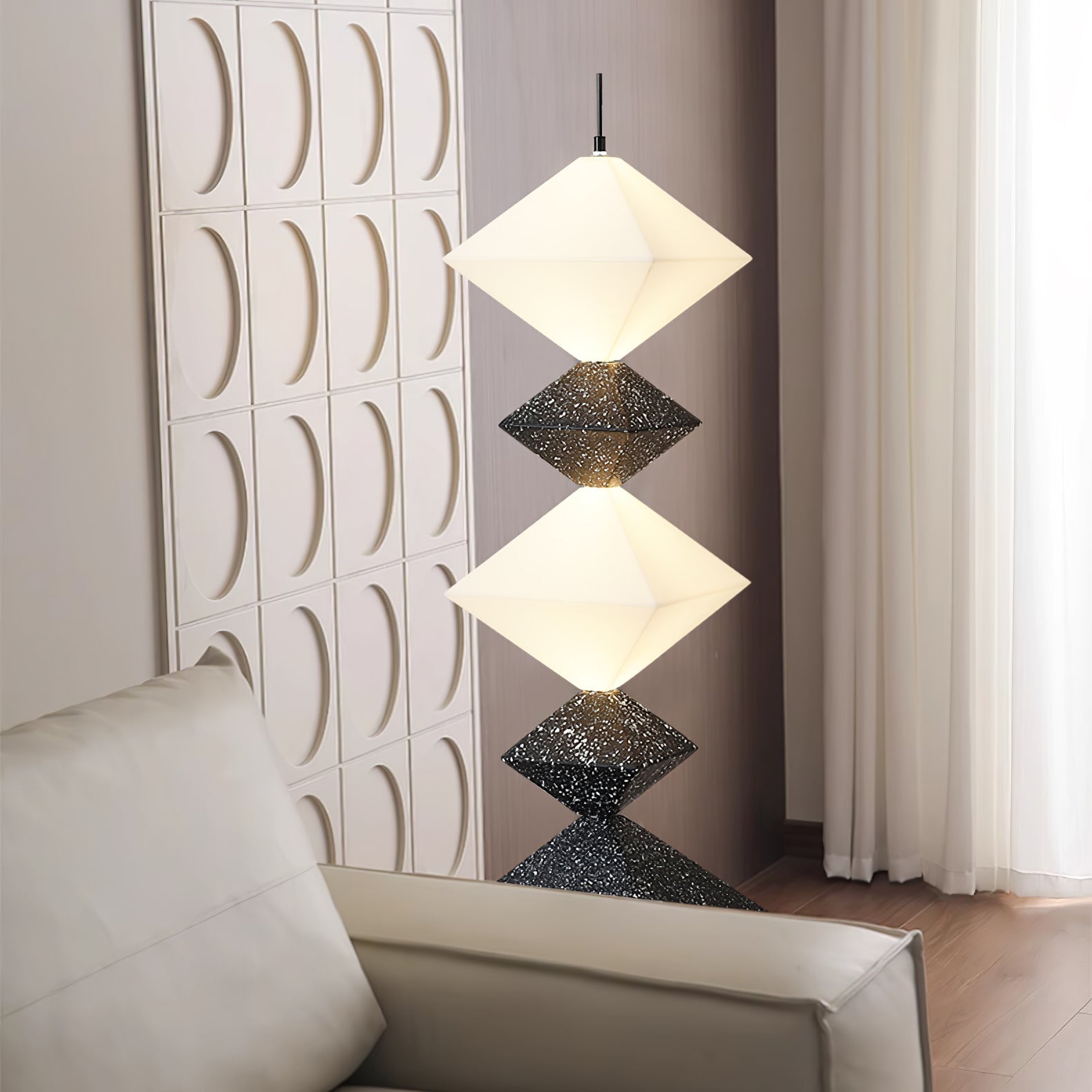 Modern Geometric Rhombus Cube LED Standing Floor Lamp for Interior Decor