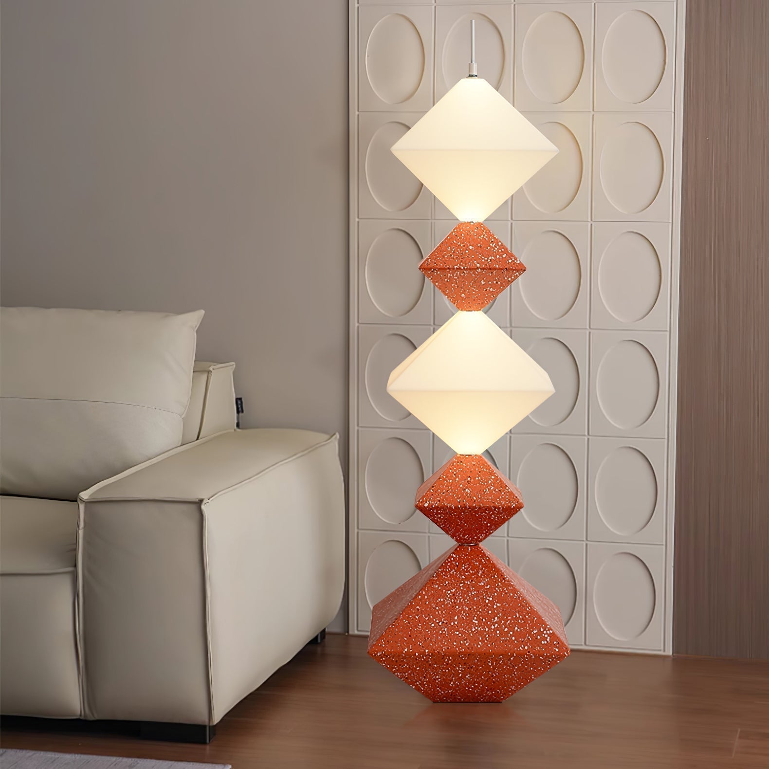 Modern Geometric Rhombus Cube LED Standing Floor Lamp for Interior Decor