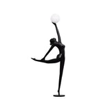 Modern Artistic Rhythmic Gymnast Sculpture Floor Lamp with Glass Globe Shade