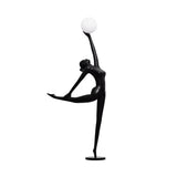 Modern Artistic Rhythmic Gymnast Sculpture Floor Lamp with Glass Globe Shade