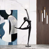Modern Artistic Rhythmic Gymnast Sculpture Floor Lamp with Glass Globe Shade