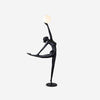 Modern Artistic Rhythmic Gymnast Sculpture Floor Lamp with Glass Globe Shade