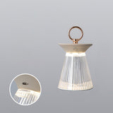 Modern Ribbed Acrylic Rechargeable LED Table Lamp with USB Battery Power for Bedside