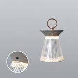 Modern Ribbed Acrylic Rechargeable LED Table Lamp with USB Battery Power for Bedside