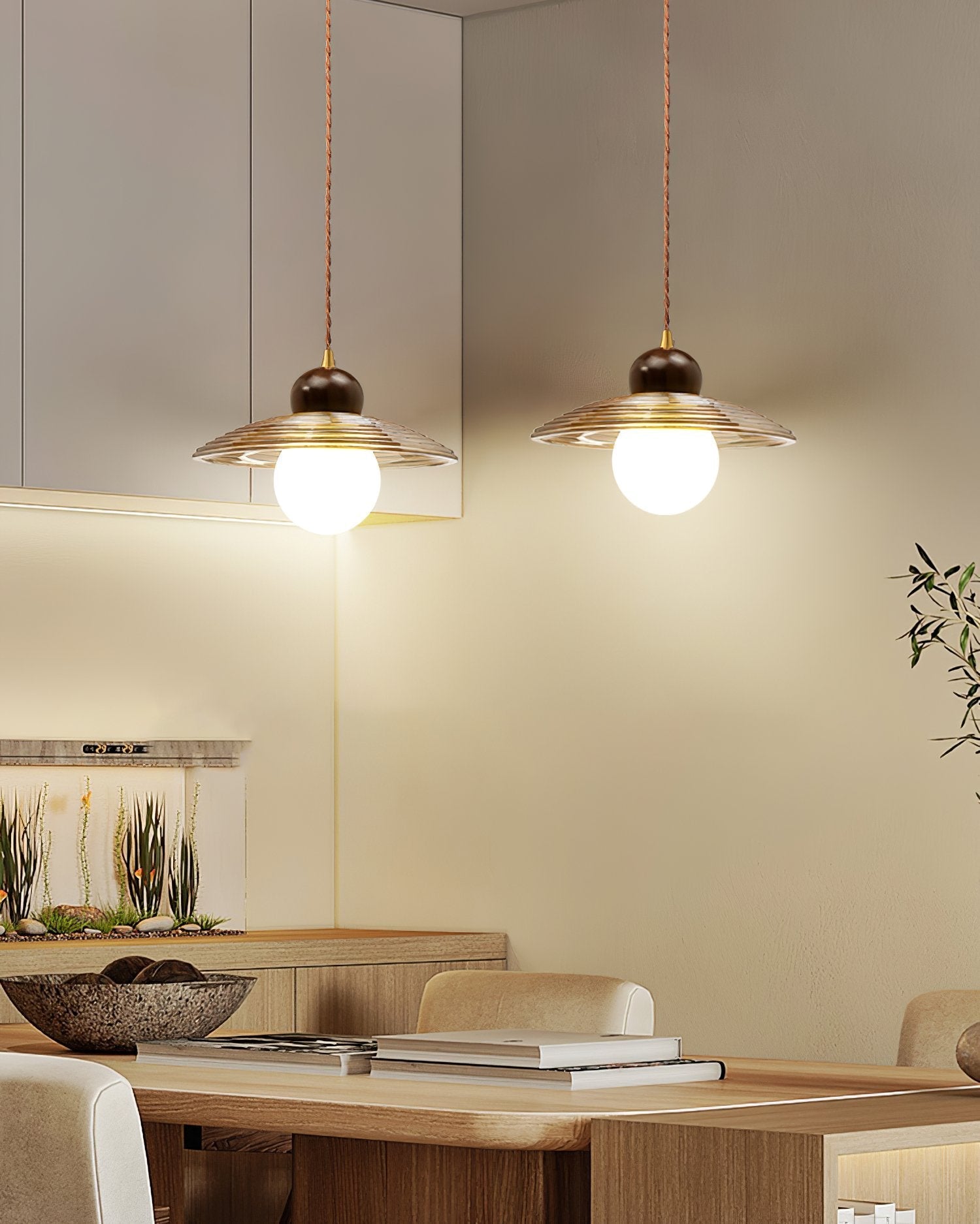 vintage-handcrafted-lotus-ribbed-glass-pendant-light-cognac-floral-ceiling-lamp-for-dining-room