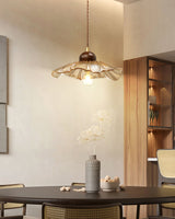 vintage-handcrafted-lotus-ribbed-glass-pendant-light-cognac-floral-ceiling-lamp-for-dining-room