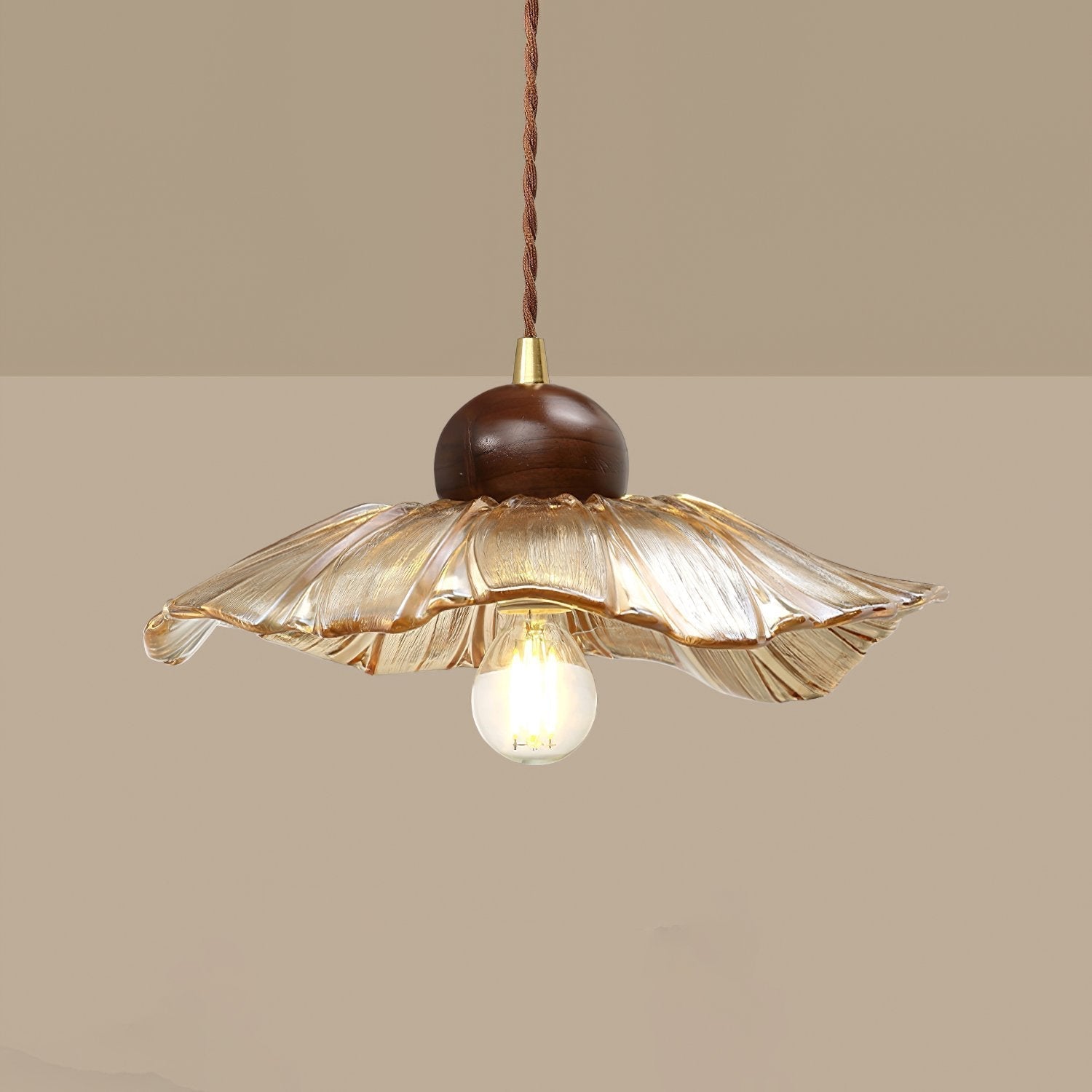 vintage-handcrafted-lotus-ribbed-glass-pendant-light-cognac-floral-ceiling-lamp-for-dining-room