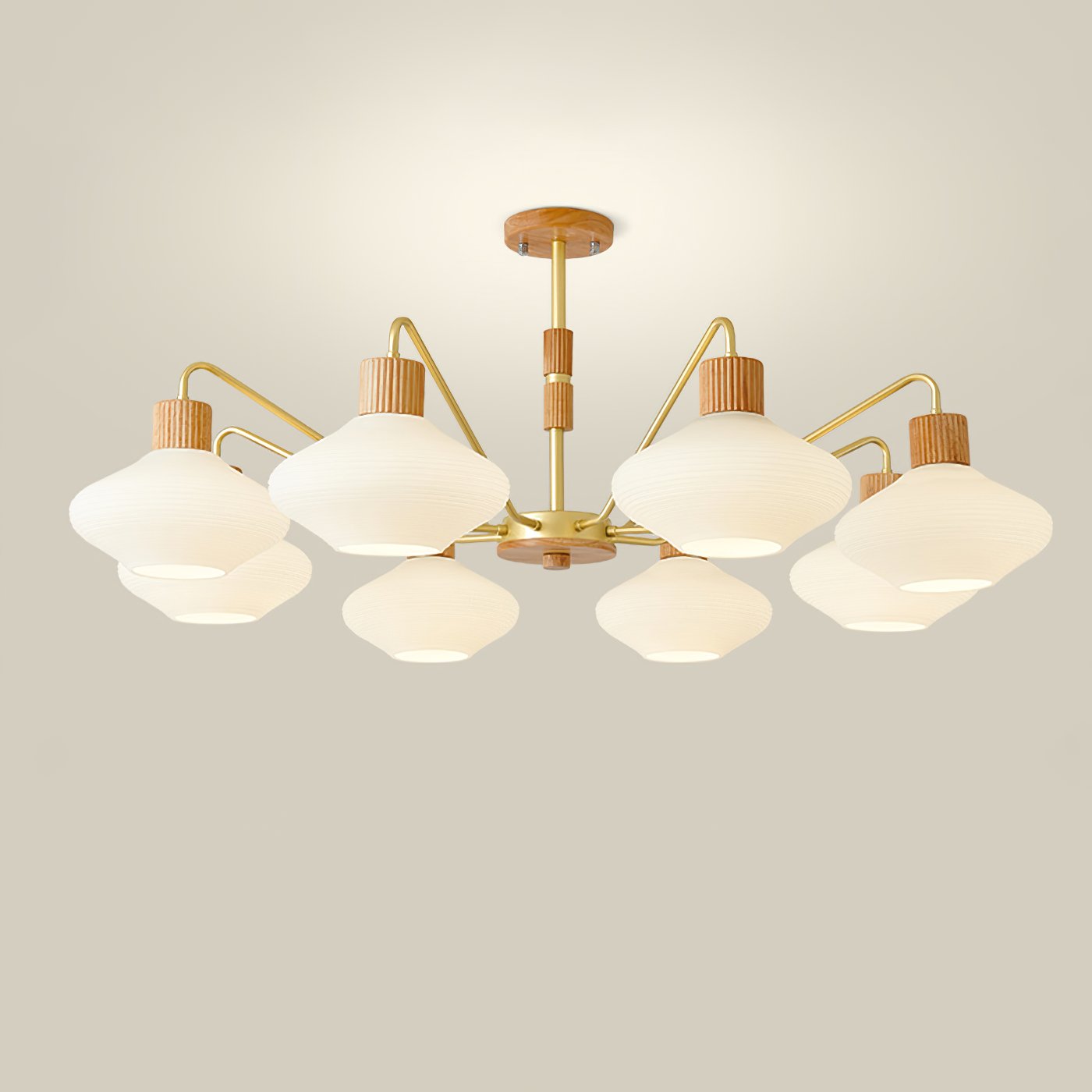 modern-ribbed-rubberwood-chandelier-with-white-glass-globes-and-gold-accents